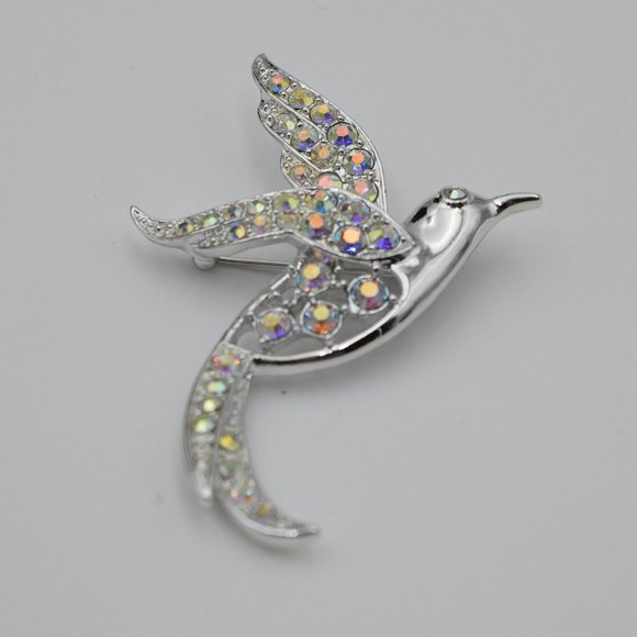 Vintage Sarah Coventry Aroura Borealis Bird of Paradise Brooch - Picture 1 of 7
